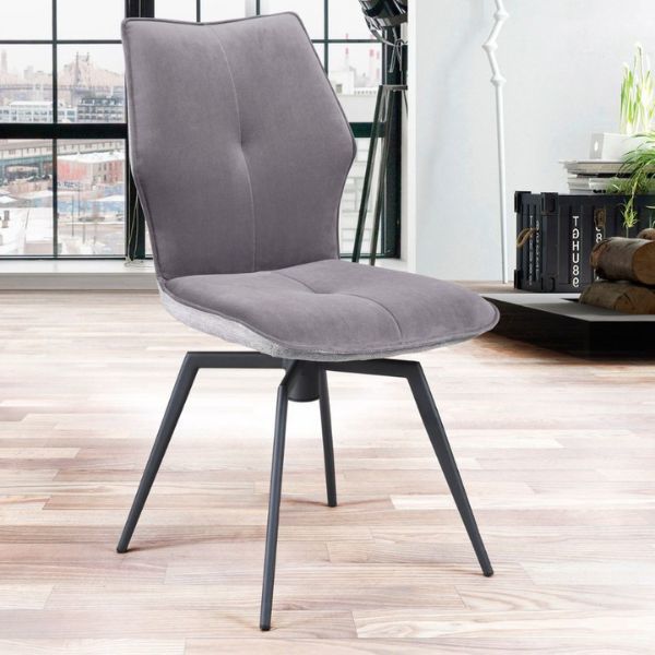 Chaise pivotante tissu et velours